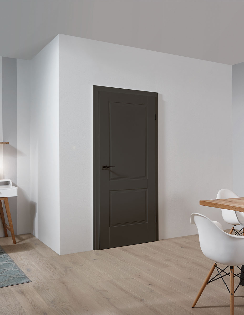 HOME 12 Schwarze Tür in Wohnzimmer